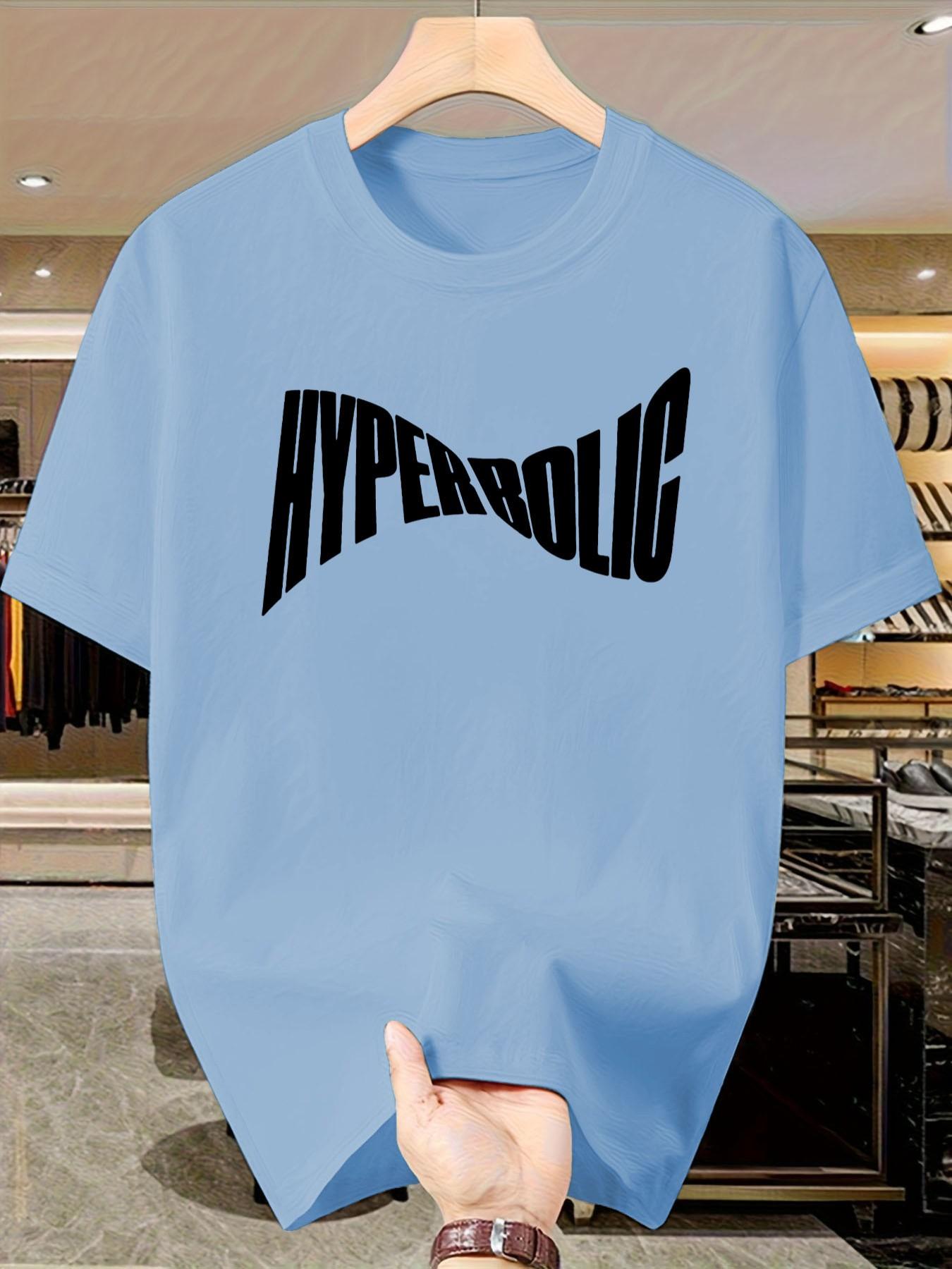 Men's Casual Short Sleeve T-Shirt, Bold Letter Print Street Style, Summer Cotton Top, Slim-Fitting, Trendy and Versatile