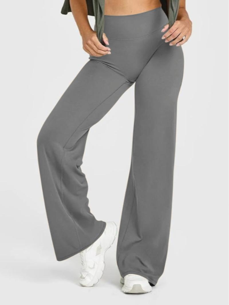 Women's High Waist Bell Bottoms Casual Flare Leg, Fall Winter Sporty Pants, Tummy Control Butt Lifting, High Elasticity Outdoor Casual Wear