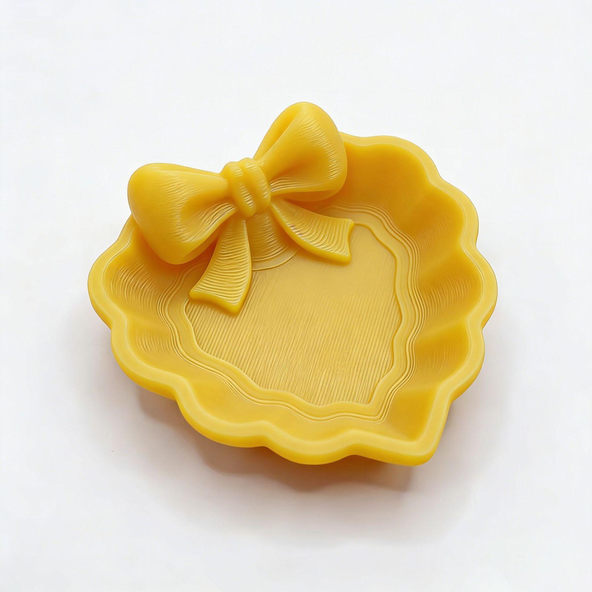 Heart-Shaped Jewelry Tray with Bow, 3D Printed, Ideal for Vanity, Sink, Home Decor, Office Desk, Jewelry Storage