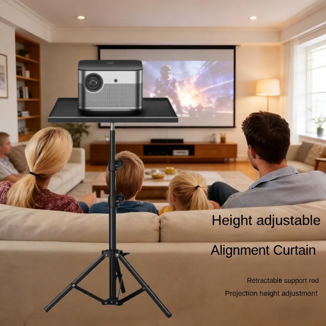 Adjustable Height Multifunctional Projector Stand with Tray, Foldable Design, Easy Storage, Suitable for Desktop or Floor Use