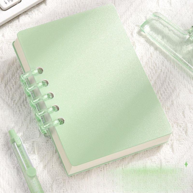 A7 Morandi Solid Color Notebook, 80 Sheets Per Book, Detachable Ring Binder, Replaceable Pages, Compact Pocket Size, Ideal for Notes and Plans