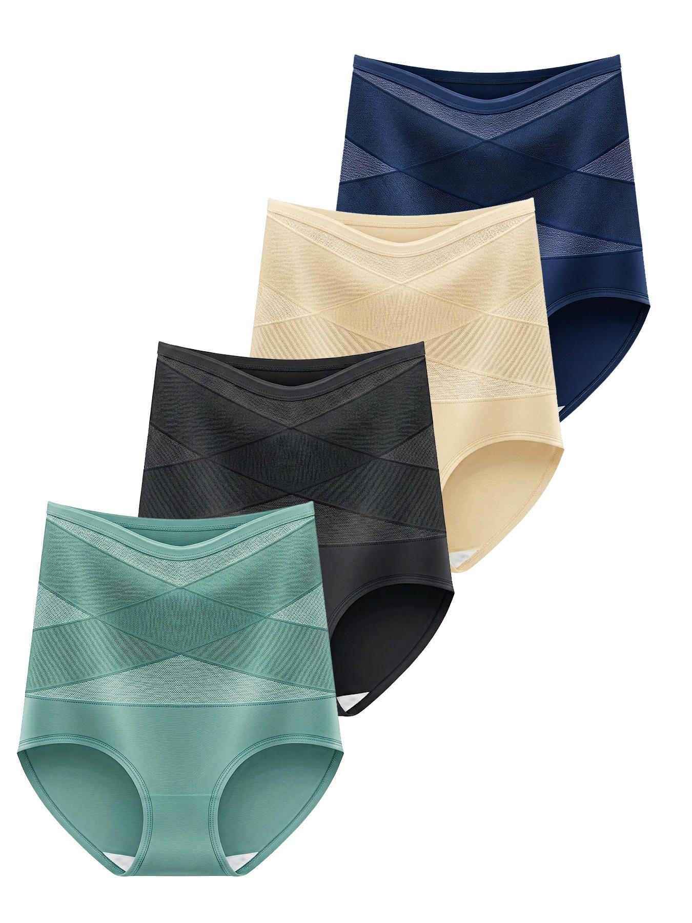 4/6pcs High-Waisted Shapewear Briefs Panties for Women, High Waist Underbriefs, Slim-Fitting Soft Underwear, Invisible for Office & Weddings, Optimizes Body Curve
