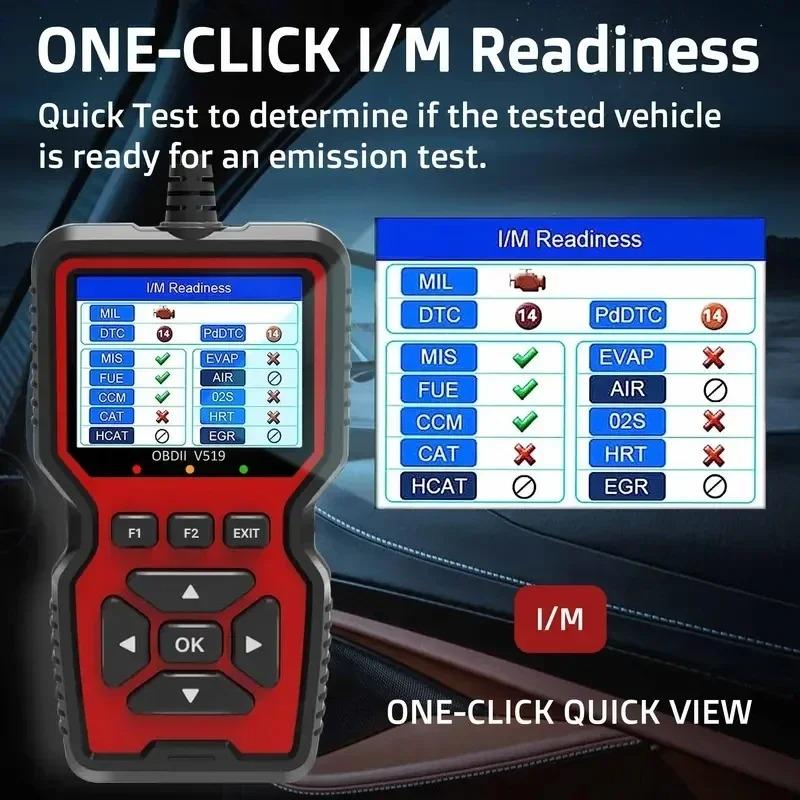 Scan Tool Diagnostic Scanner, Automotive Scan Tool, Engine Light Code Reader, Reset Function, Data Flow, I/m Ready, Evaporation & Oxygen Test, Universal Fit