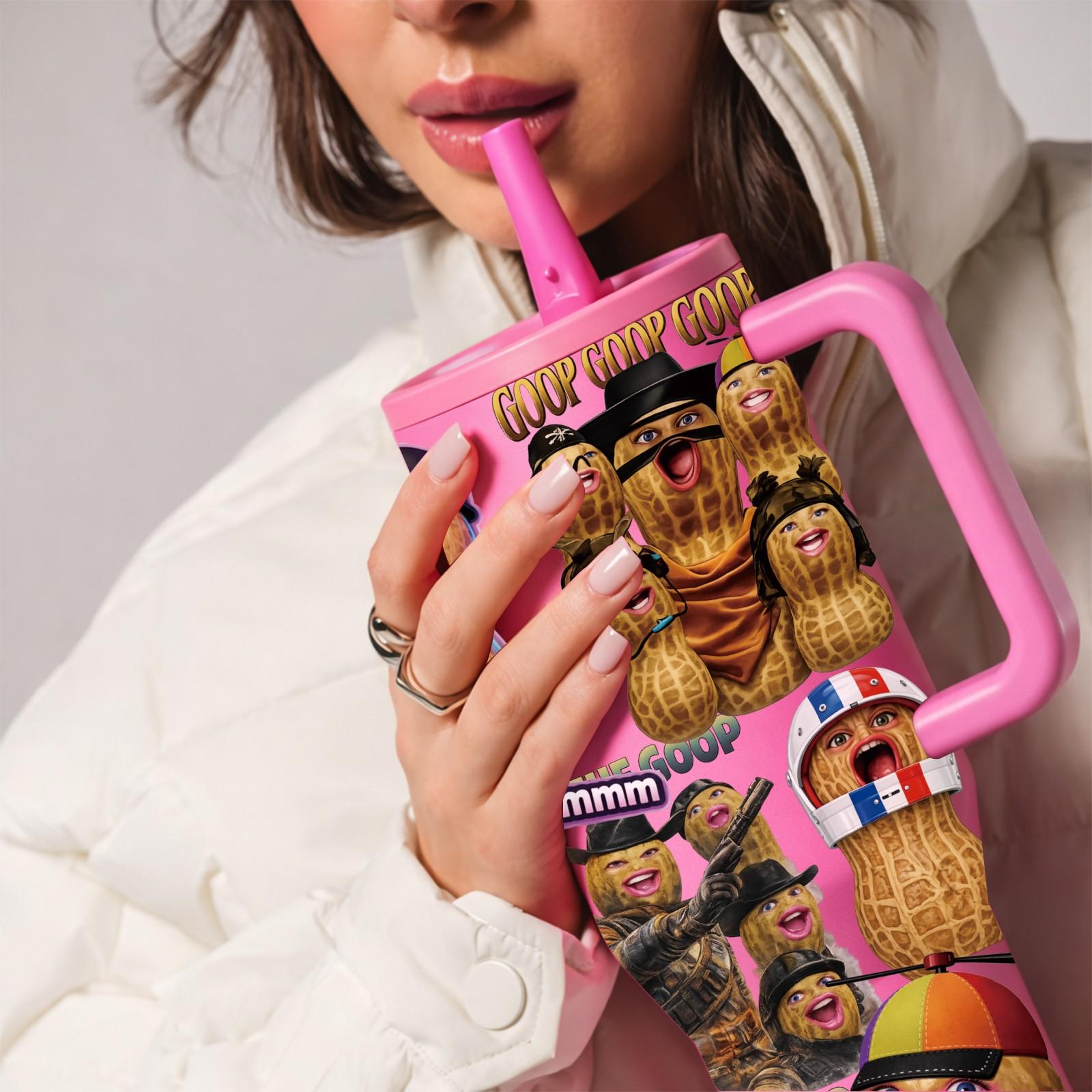 1 Pc 40oz insulated tumbler, funny meme tumbler, double wall vacuum mug, leak proof travel mug with handle, emoji aesthetic cup, hot cold drinks 12h hot 24h cold, viral funny gift for women men, reusable coffee mug, trendy tumbler