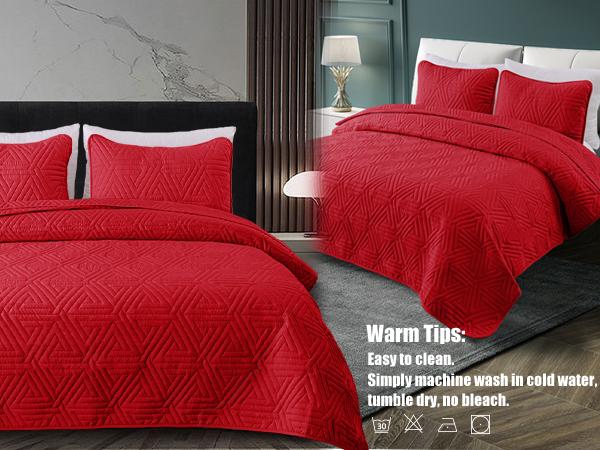 Whale Flotilla Soft Quilt Set for All Seasons,Ultrasonic Geometric Bedding Set, Lightweight Reversible Bedspread, Coverlet, Bed Cover with Pillow Shams