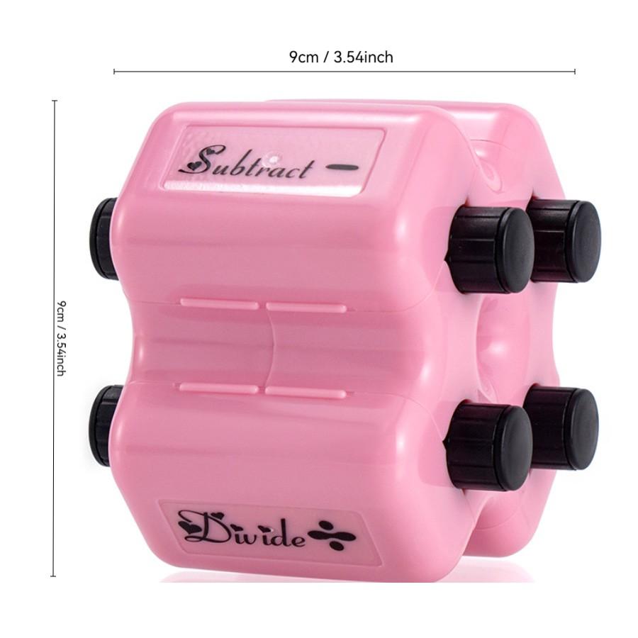 Math Teacher 4-In-1 Math Roller Stamp, Addition Subtraction Multiplication Fill-In Practice Tool, Suitable for Kids Classroom Home Use