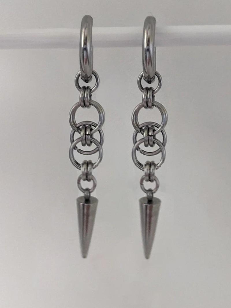 Punk Style Chain Design Dangle High Quality Earrings, Fashionable Jewelry for Women & Men, Trendy All-match & Exquisite Jewelry for Birthday Gift