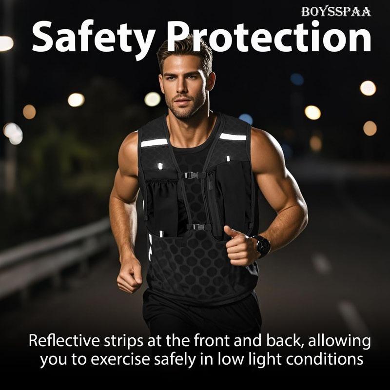 Lightweight Nylon Running & Cycling Vest with Reflective Chest Pocket, Durable Outdoor Athletic Jacket for Mountain, Long-Distance Running, Cycling