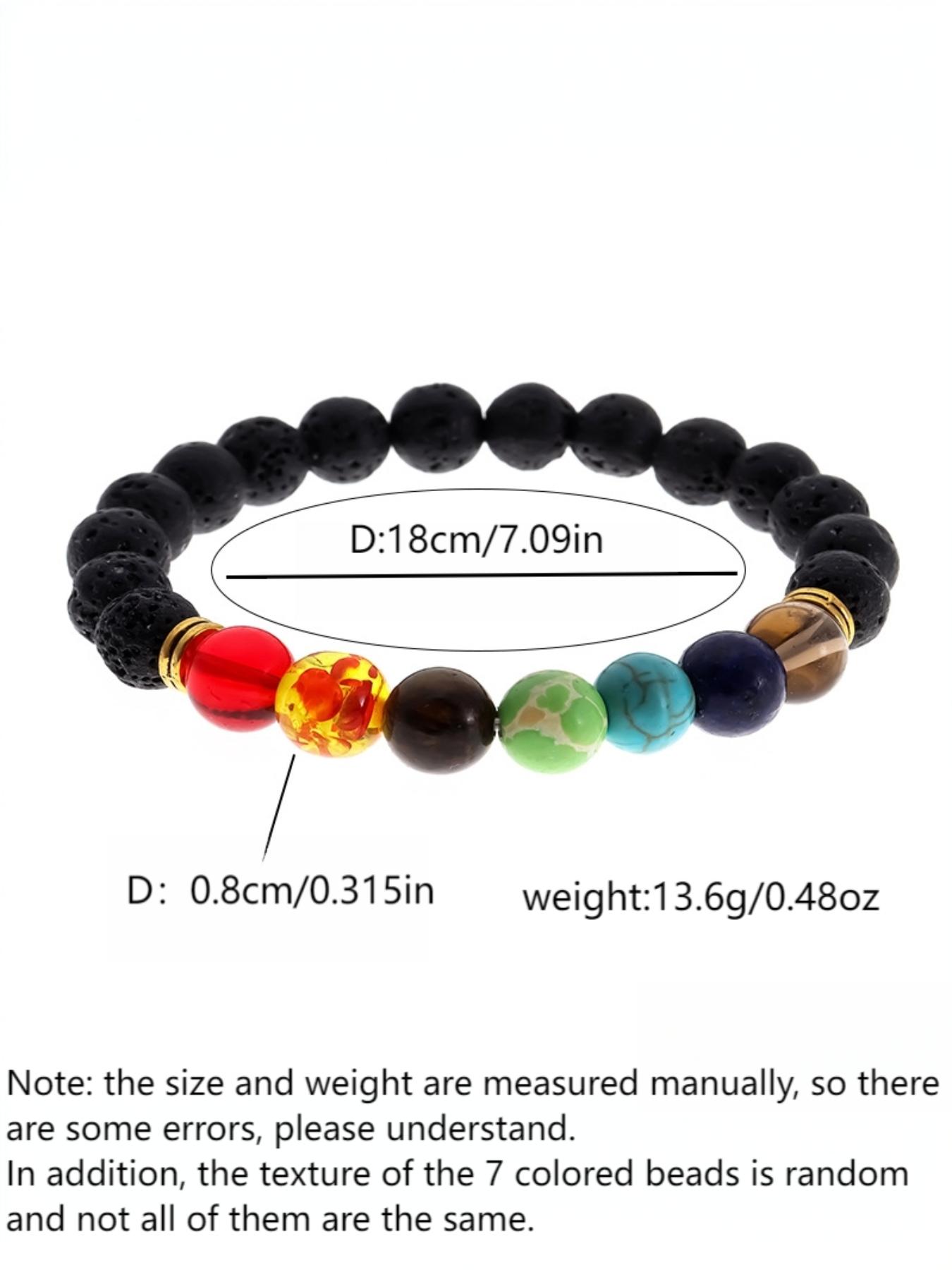 Boho 7 Chakra Lava Stone Bracelet for Women Men, Adjustable Natural Stone Beaded Bangle, Perfect Spiritual Gift