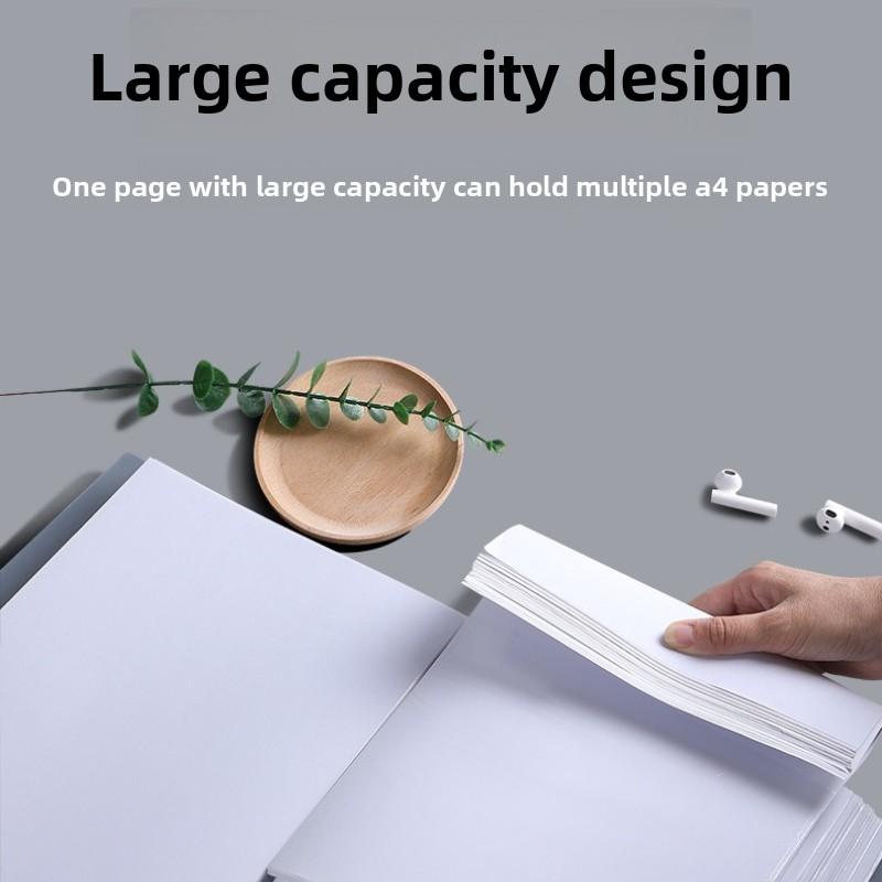 A4 60 Pockets Clear Document Folder, Multi-layer Page Flip File Organizer Large Capacity Portfolio Book for Office School