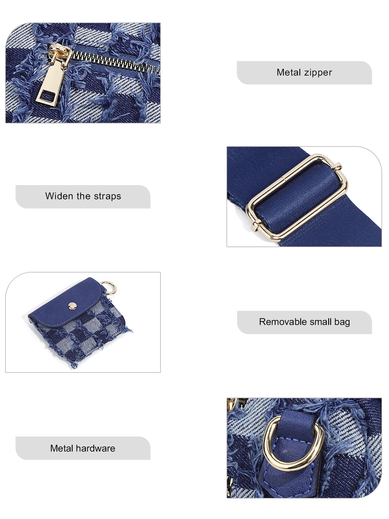 Large Denim Crossbody Bag for Women, Large Capacity Jean Shoulder Bag, Denim Shoulder Satchel, Stylish Purses and Handbags with Adjustable Strap and Coin Purse, Ladies' Saddle Bag, Girls Sling Bag for Commuting, Shopping, Dating