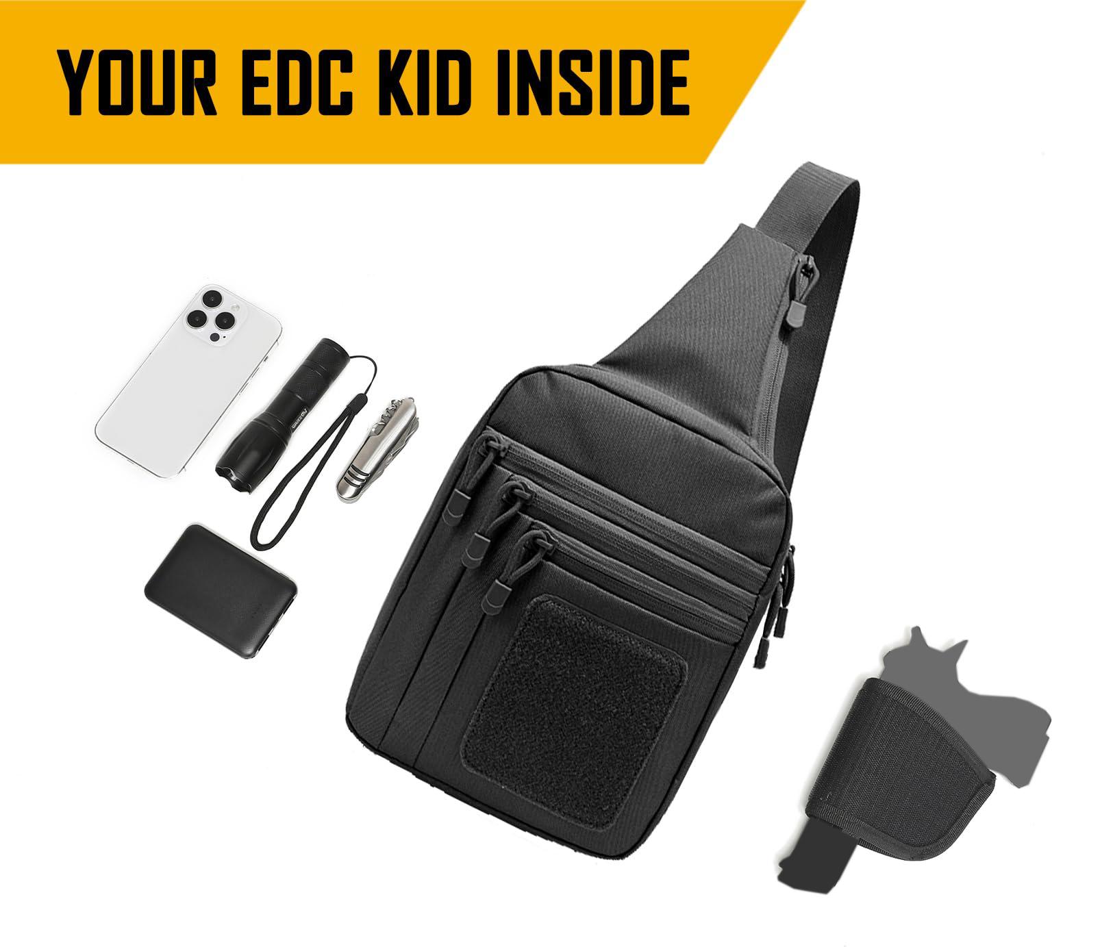 BIGWIG Men's Tactical Shoulder Bag - Crossbody Concealed Carry Chest Bag - Men's Crossbody Bag - Stand-Up Shoulder Strap Chest Bag - Waterproof Oxford Cloth outdoor bag backpack