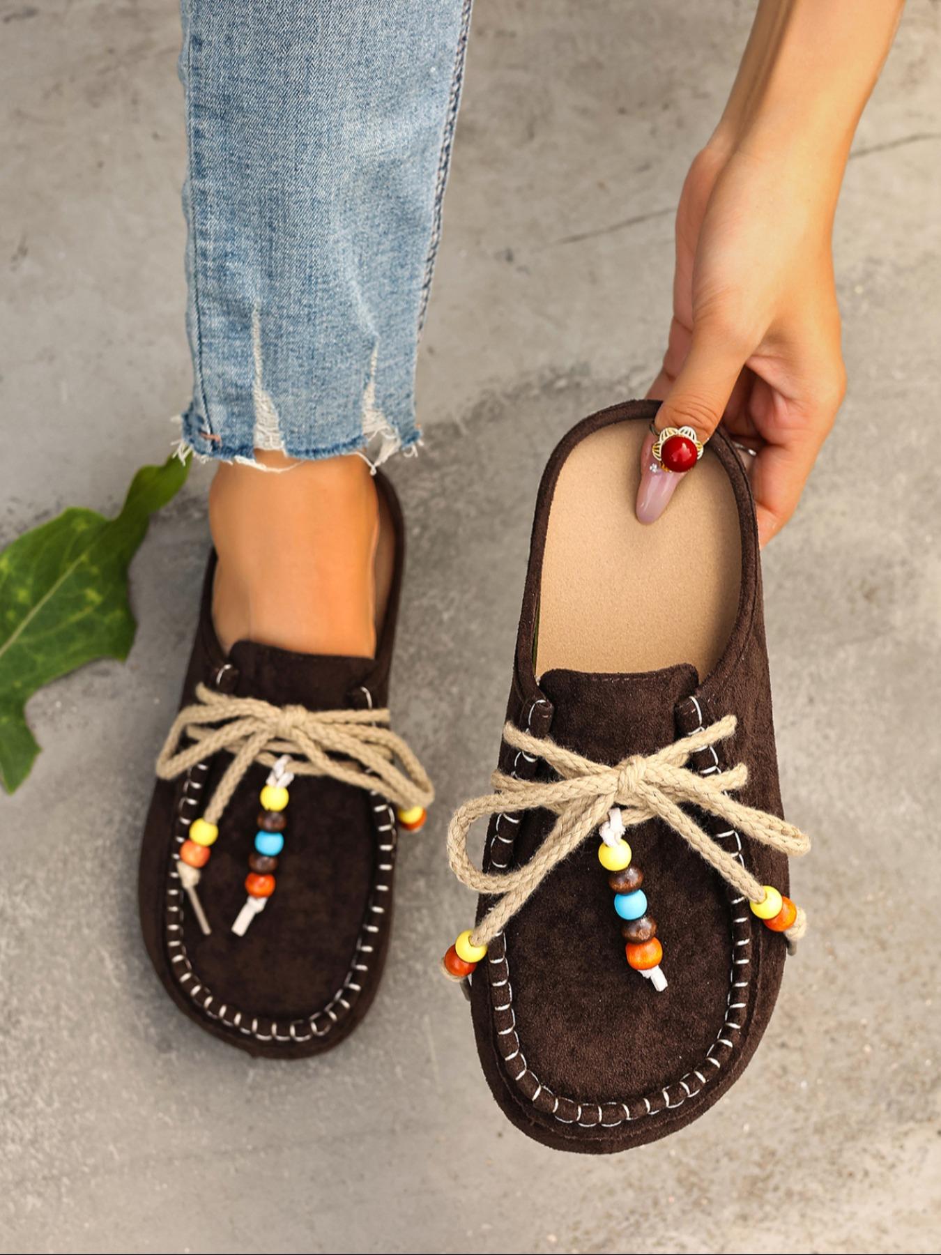Women's Original Comfortable Casual Shoes, Tassel Bead Design, Fashionable and Cozy, Perfect Slip-On for Daily Wear