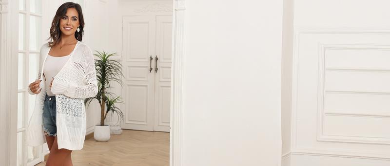 ZAFUL 2024 Cardigan Sweaters for Women Summer Cardigans Lightweight Crochet