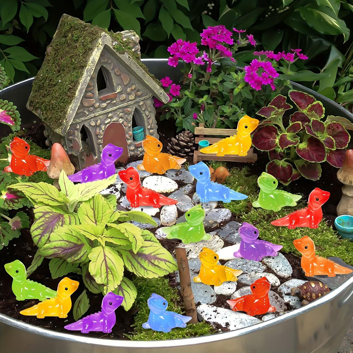 50/100pcs Glow-In-The-Dark Mini Resin Lizard Figurines, Cute Animal Design Semi-Transparent Lizard Statues, Animal Resin Models for DIY Crafts, Landscaping, Potted Plants, Decorative Figurines