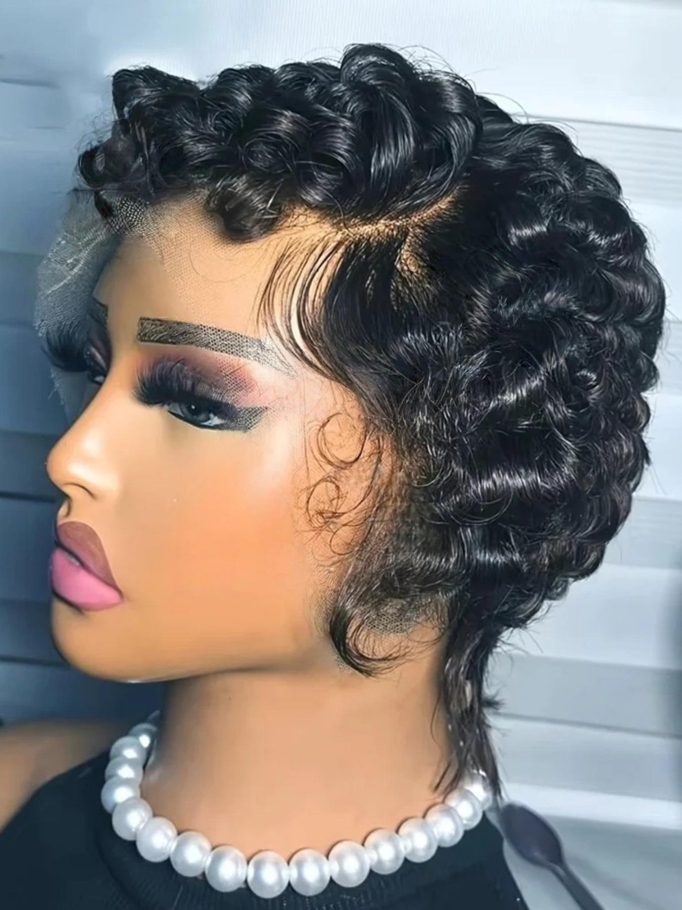 Pixie Curls 13x4 Lace Front Construction Wigs, Glueless Bob 