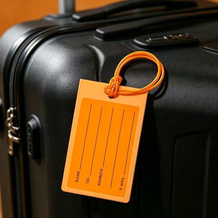 5/10pcs Colorful PVC Luggage Tags, Waterproof Anti-Loss Name Plates, Traveling Essentials, Luggage ID Labels, Shipping Identification