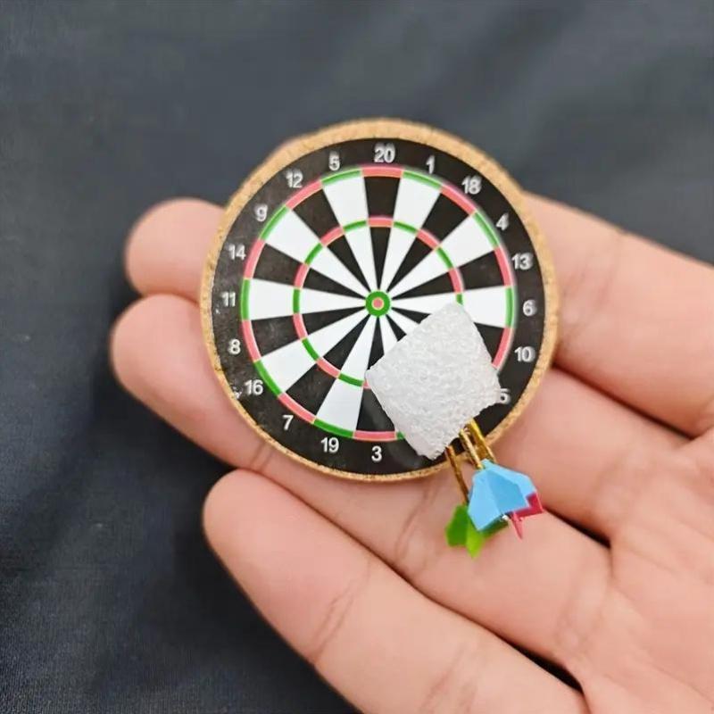 Miniature Dart Board Set with 3 Darts - Perfect for Party Games, Home Decor & Dollhouse Displays Darts Sets