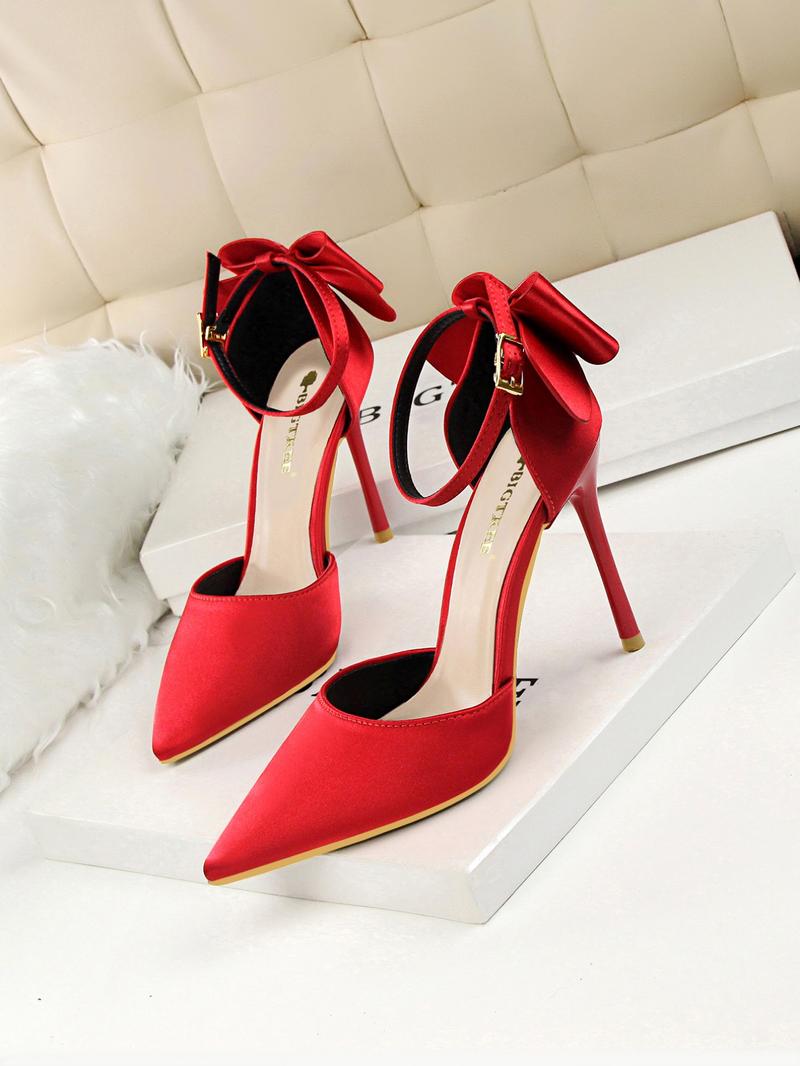 Women's Elegant Bowknot Design Stiletto Heels, Fashionable Pointed Toe High Heels for Party, Daily Wear for Women & Girls, Stiletto Heeled Pumps