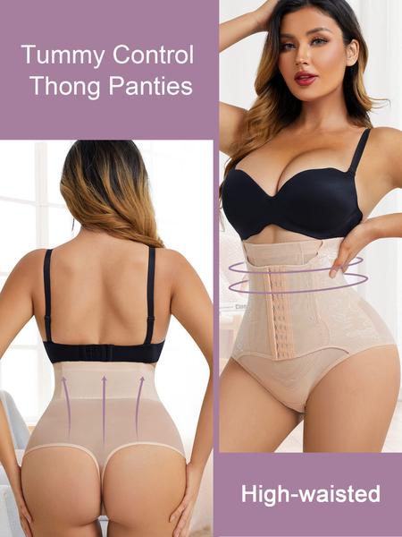 High Waist Shapewear Thong Panties, Butt Lifting Abdomen Control Underwear, Comfortable Seamless Design for Women, All Seasons Casual Style