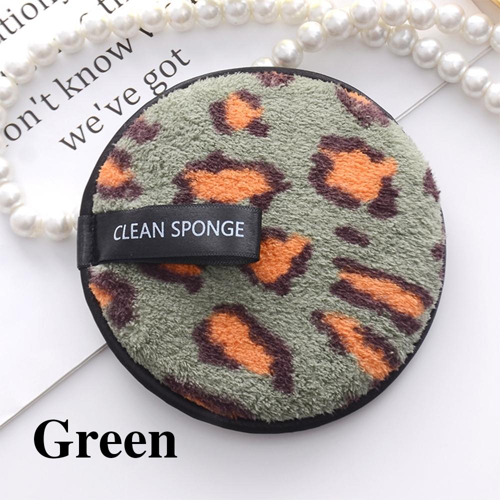 1/4pcs Leopard Print Microfiber Makeup Remover Pad, Reusable Wet & Dry Cleansing Towel, Lazy Women's Skincare Tool, Round Hanging Hook Design