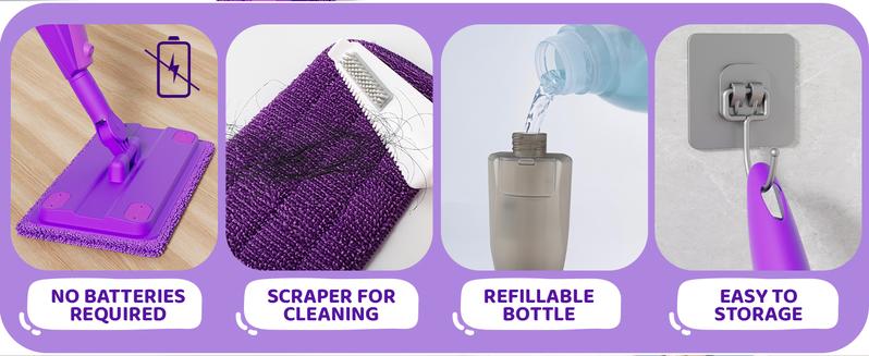 BLF Fun Spray Mop -  Cleaning Set with Real Water Sprayer - Mini Mop & Sweeper Squeeze & Spray Toy