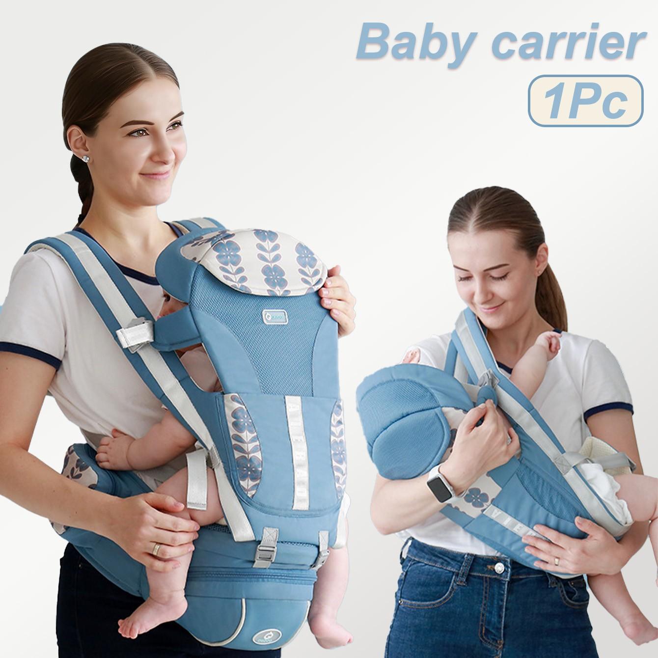 Multifunctional Baby Carrier with Waist Stool, Adjustable Front Carry Sling for Infants, Kangaroo Style Backpack for Newborns to Toddlers