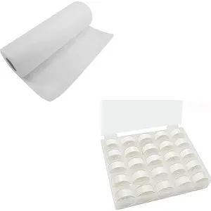 New brothread Wash Away - Soluble Machine Embroidery Stabilizer Backing & Topping 12" x 25 Yd roll & New brothread 25pcs White 70D/2 (60WT) Prewound Bobbin Size A