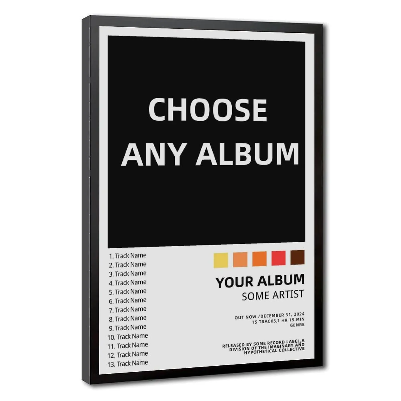Custom Album Poster Choose Your Own Album, Multiple Styles Music Wall Art, Album Cover Print, Personal Album Gift, Home Studio Decor