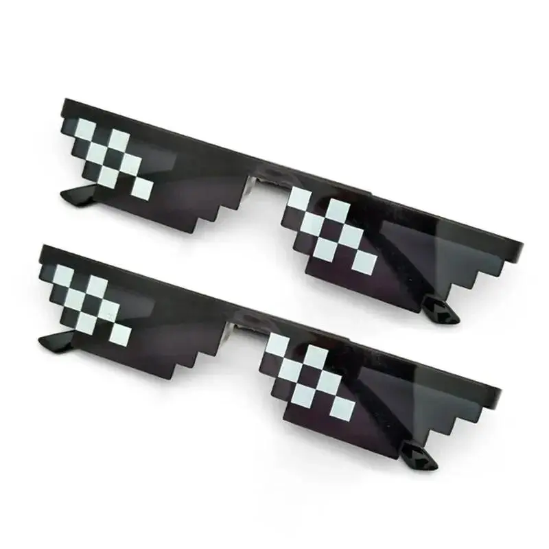 NEW Design Funny Mosaic Sunglasses Thug Life Sun Glasses Pixel Black Retro Gamer Robot Sunglasses Birthday Party Cosplay Favors