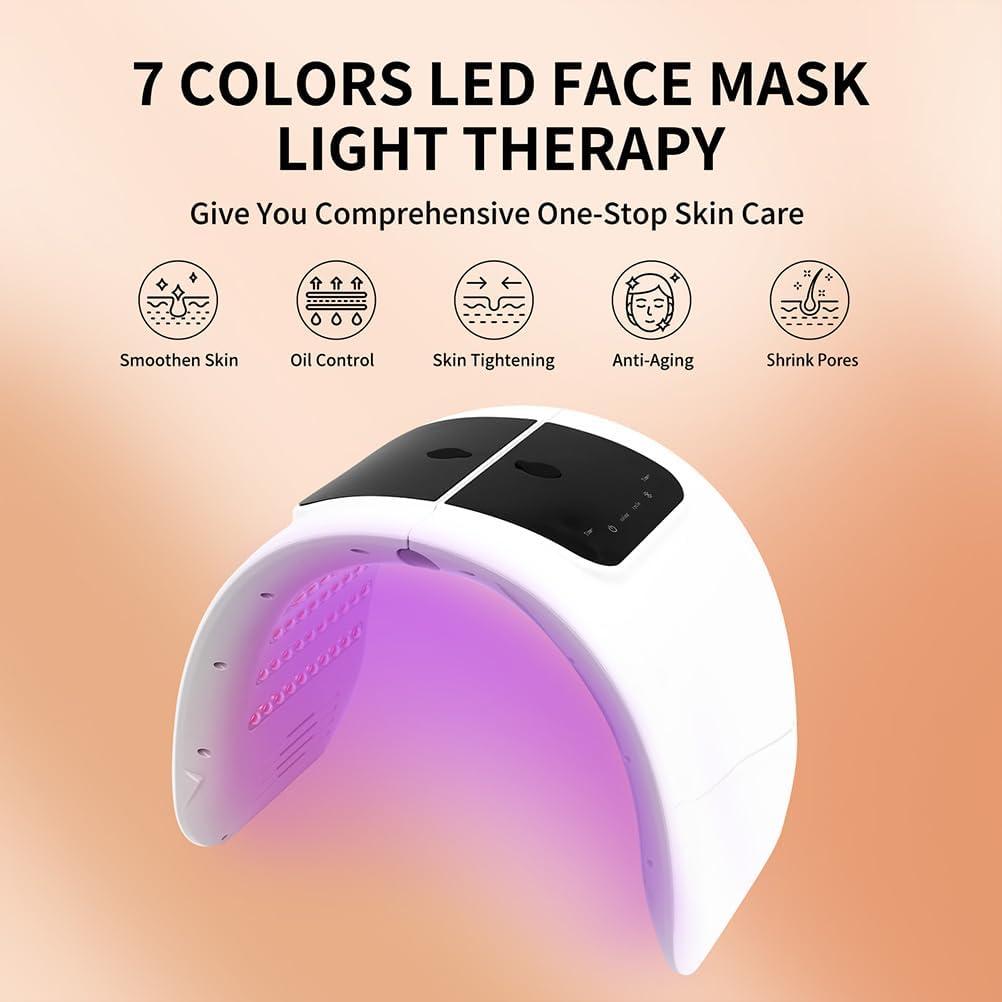 Red-Light-Beauty-Mask 7-Color LED Light Beauty for Face with Spray Function Gentle Skin Care Tool for Face Neck Body Home Use Gift Storage Friendly