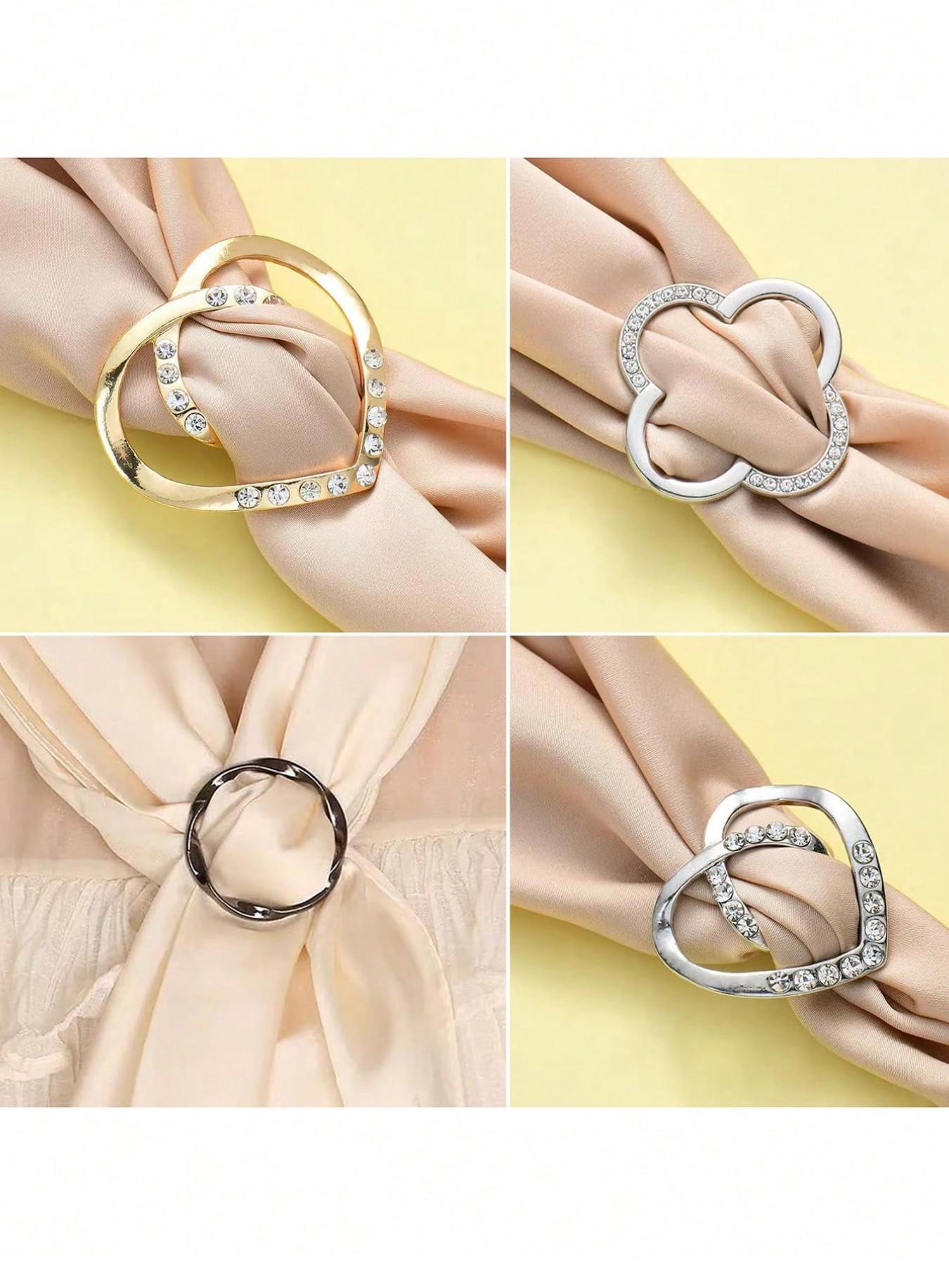 18pcs Artificial Pearl Button Clips, Hollow Heart Brooches, DIY Fashion Accessories, Coat & Sweater Pins, 18 Pieces Set