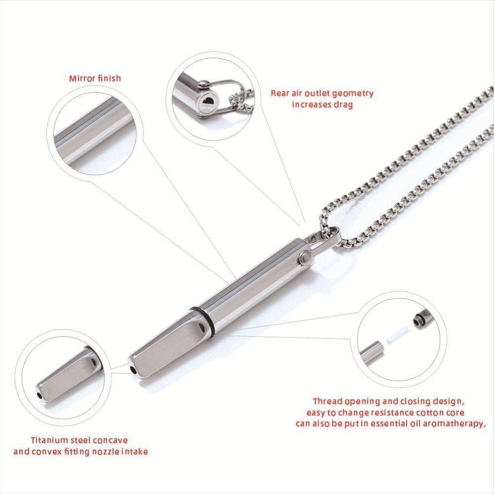 Breathing Resistance Whistle Necklace With Cotton Core Relaxation Anxiety Relief Necklace Stress Relief Yoga Meditation Necklace