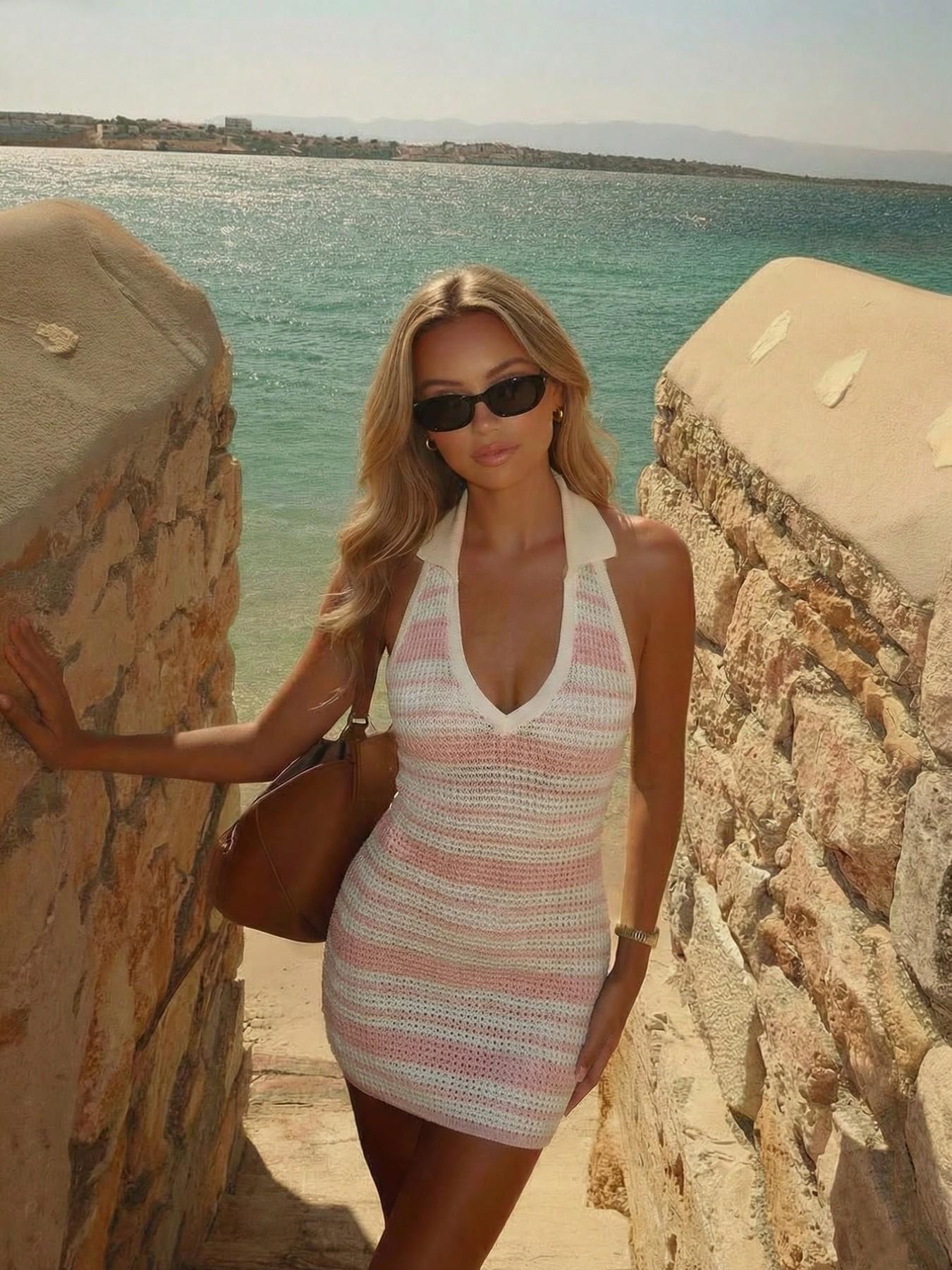 knitted polo dress FRAME Women's The Knit POLO Dress | NAVY | Wool main image 0