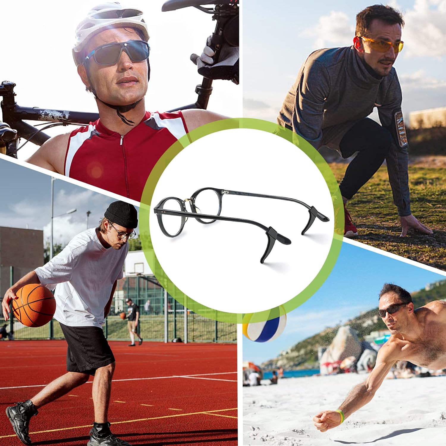 Glasses Grips -12 Pack-Anti SlipEyeglass Holder Ear Grip SunglassesRetainer Temple Tip Reading GlassesHolder