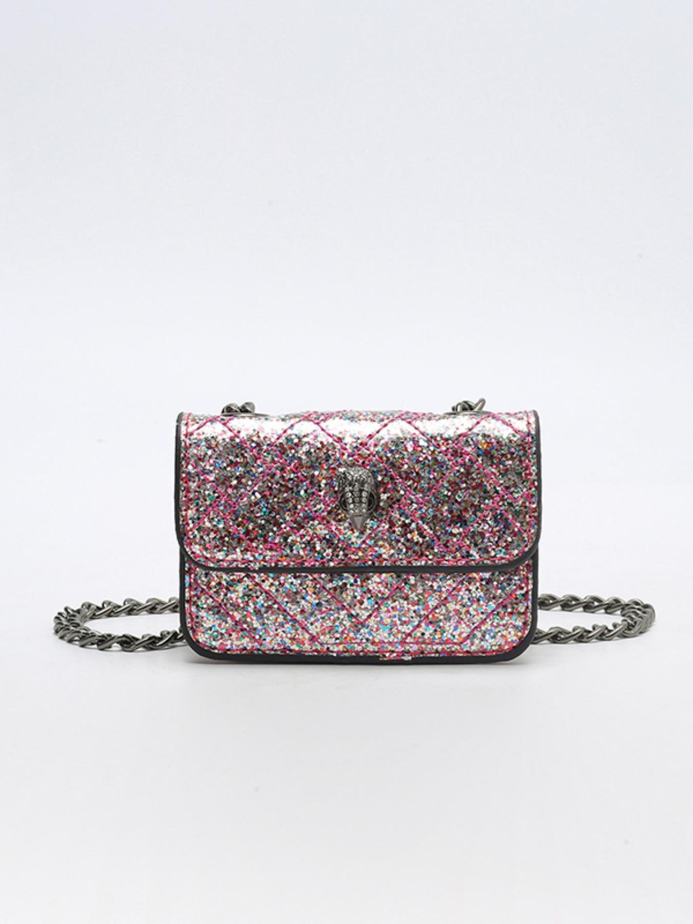 Mini Sequin Crossbody Bag, High-Value Shoulder Square Purse, Cute Keychain Bag for Women, Colorful Sparkle Handbag for All Occasions
