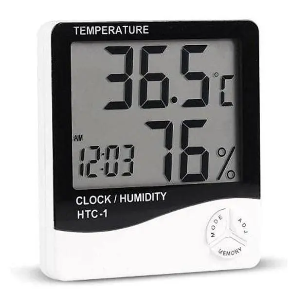 -1 Digital Hygrometer Indoor Thermometer Clock/ Humidity Meter Room Thermometer with Temperature and Humidity  Mini Hygrometer Outdoor