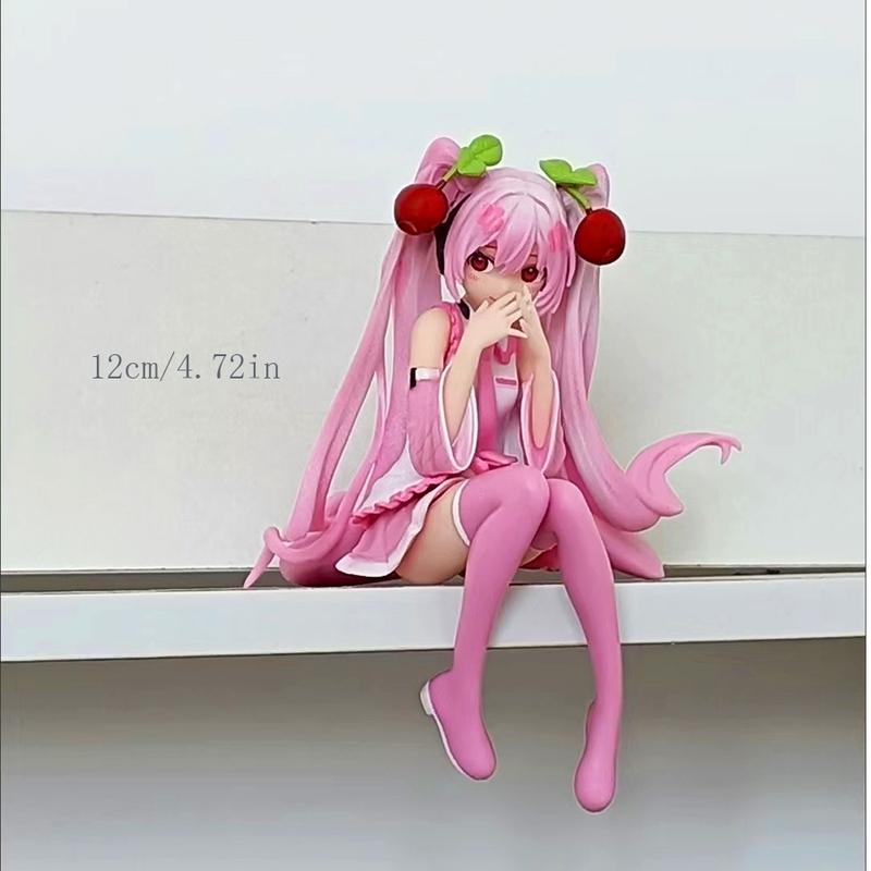 12cm PVC Anime Girl Figure, Cute Cartoon Pose Desk Decor, Computer Case Decoration, No Choking Hazard, Non-Toxic Material, Anime Action Figure