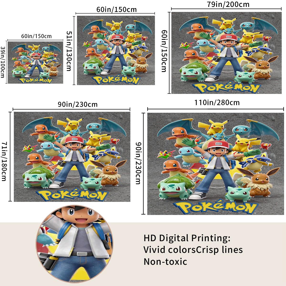 Pokémon Pattern Tapestry, Stylish Room Flag, Unique Wall Art For Living Room And Bedroom, Soft And Durable For Kids And Adults Daily Holiday Birthday Gift Bedroom Decoration