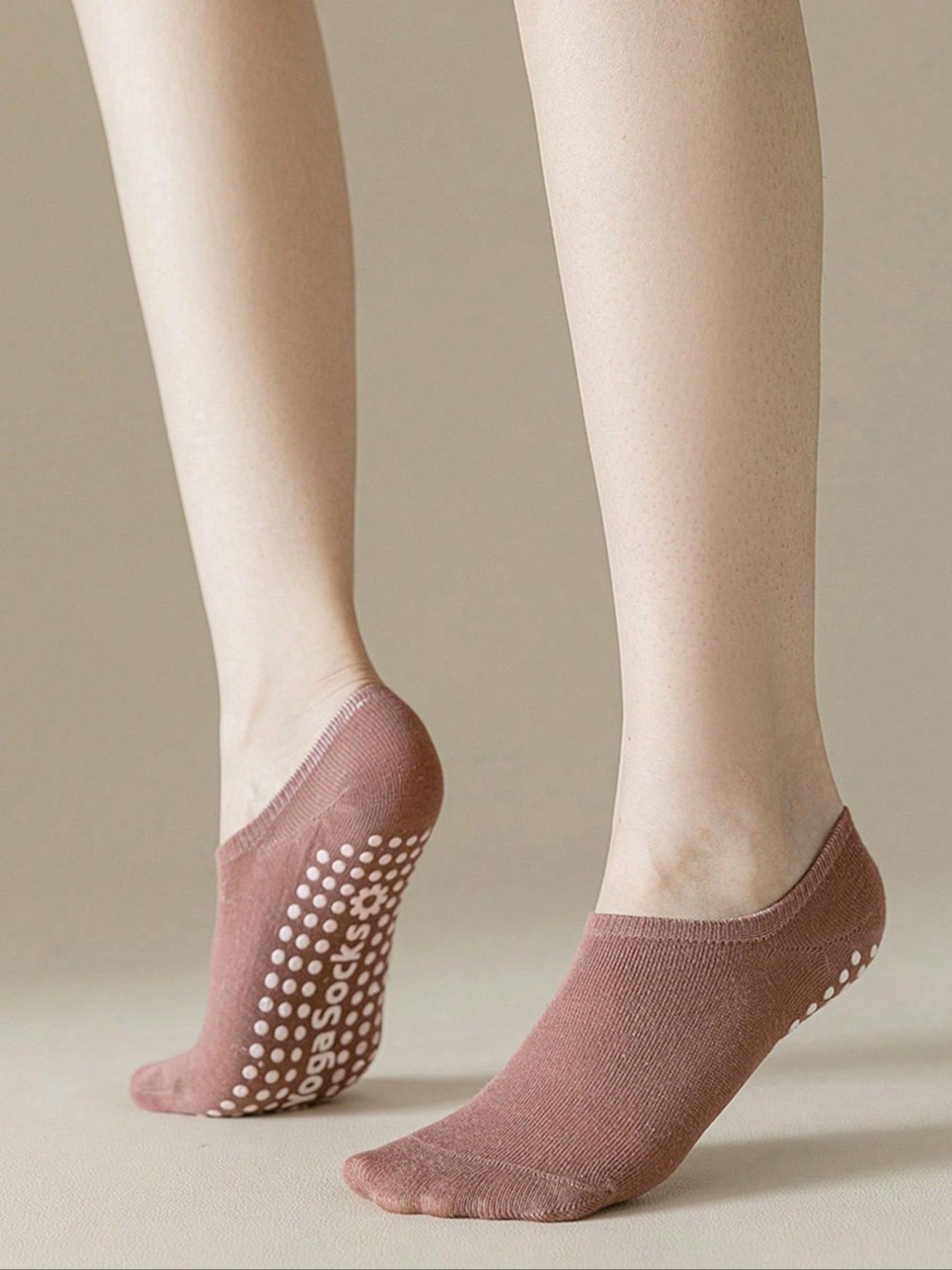 Women's Low Top Yoga Socks, Non-Slip Silicone Grip, Solid Color, Ideal for Indoor Fitness, Dance, Gym, Pilates, Trampoline, Ballet