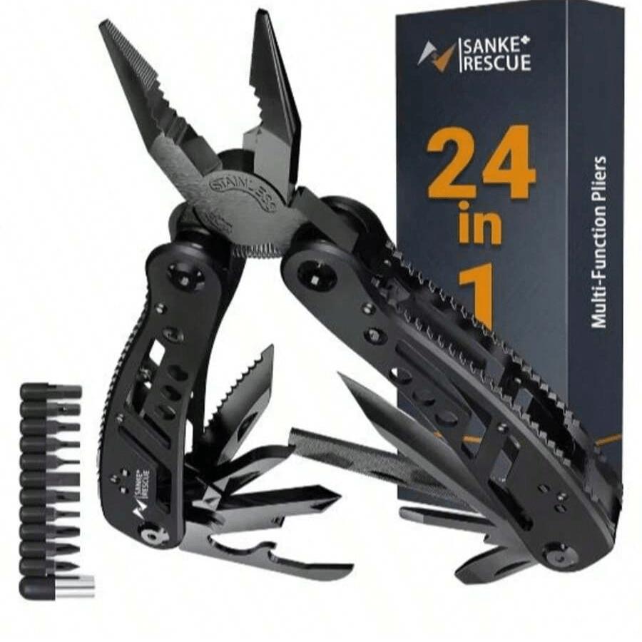 Multi-Function Car Repair Tool Set with Multiple Bits & Oxford Bag, Portable High-Quality Metal Pliers for Home & Outdoor Use, Portable Hand Tools Multi Tool Kit Outdoor Multifunctional Tools