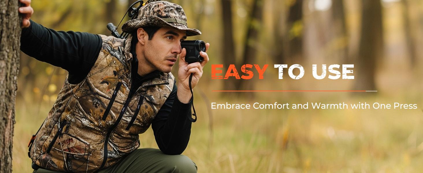 ARRIS Heated Hunting Vest for men, Size Adjustable 7.4V Camo Heating Vests with Battery for Hunting, Hiking