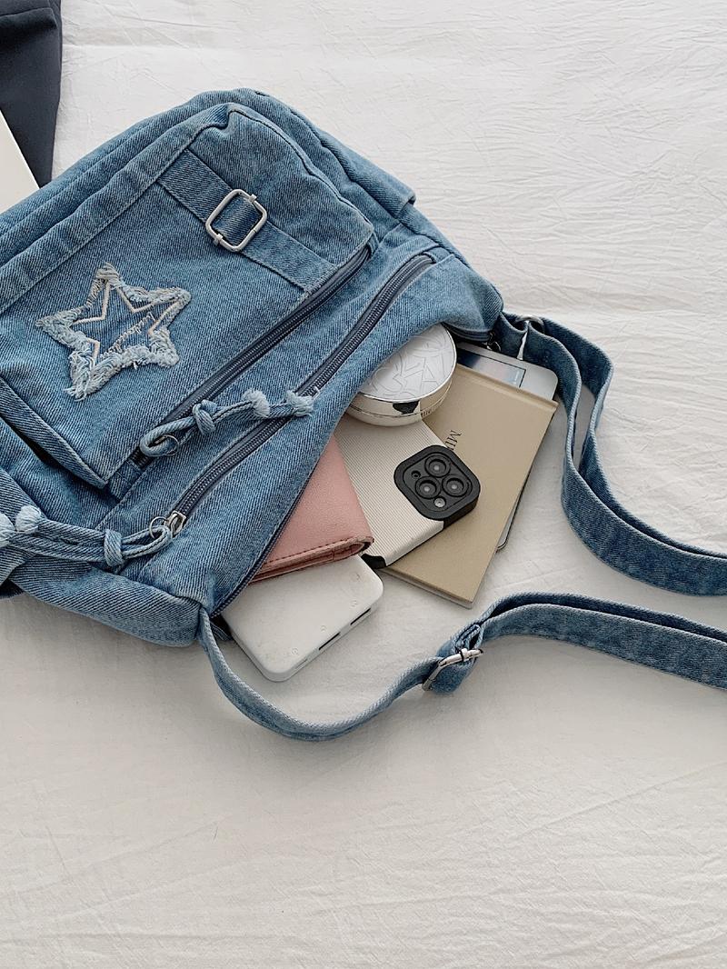 Trendy Fashion Smooth Zipper Multi-Pocket Bag, Shoulder Crossbody Backpack, Elegant Commuter Bag for Daily Use, Office Commute, Stylish Accessory