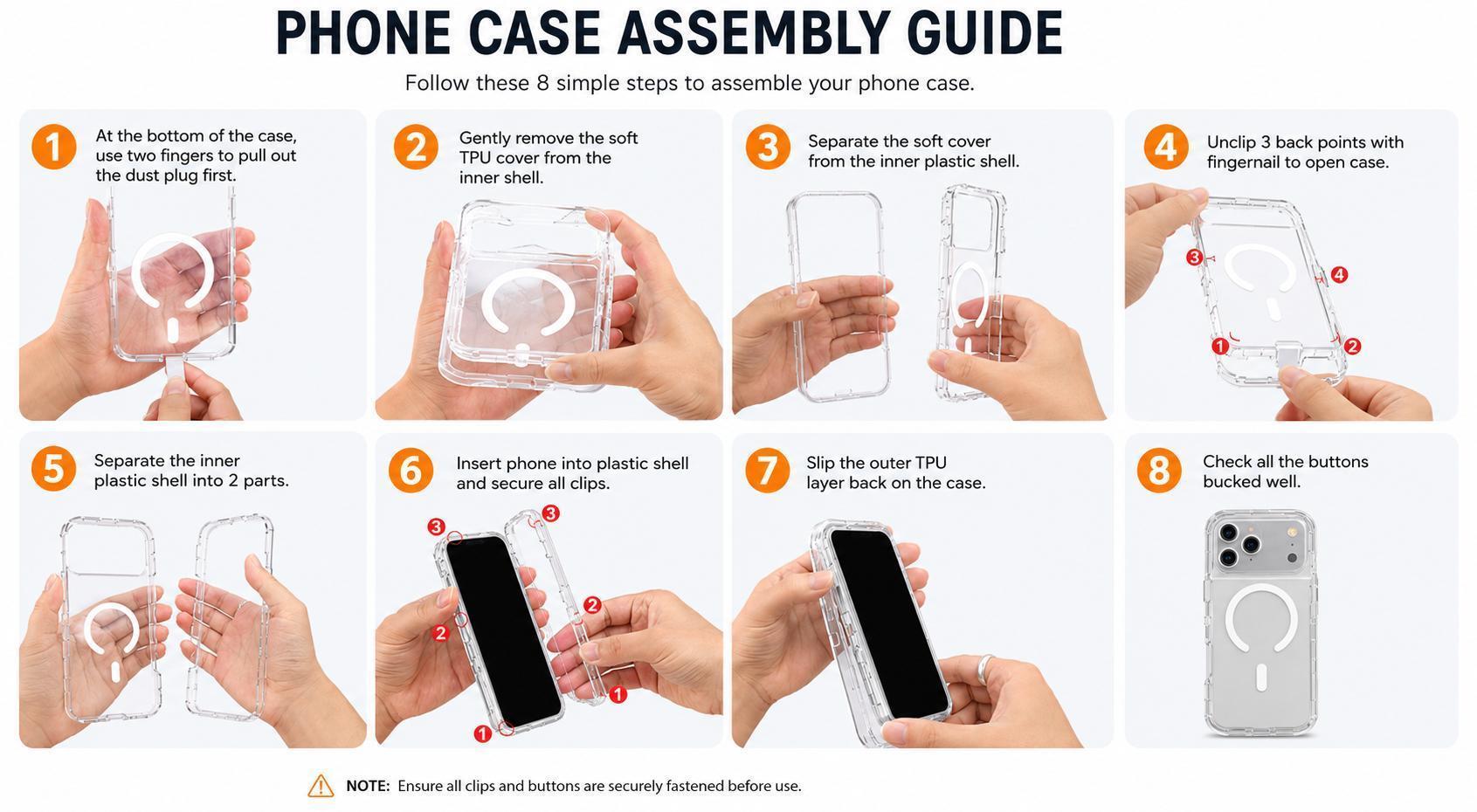 Chic Aesthetic Magnetic Clear Phone Case for iPhone 17 16 15 14 13 Series - 3-in-1 Dual Layer Heavy Duty Motif with Advanced Shockproof Protection and Secure Alignment, Premium Everyday Cover, Perfect for Daily Work, Outdoor Travel & Lifestyle Styling