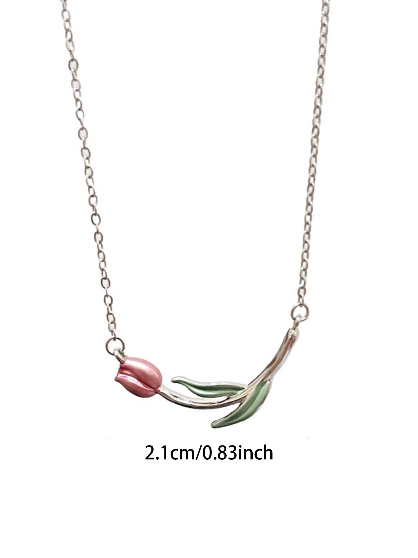 Silver Color Tulip Necklace, Everyday Versatile Jewelry, Classic and Stylish, Easy to Match, Multi-Style Accessory