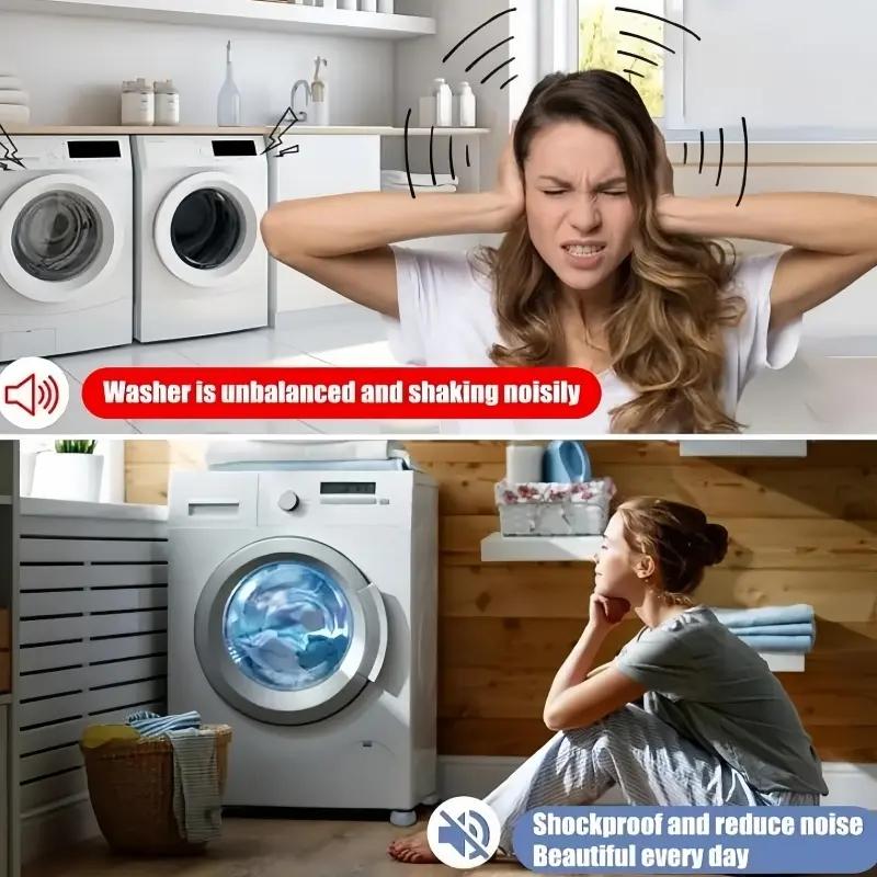 Anti-vibration noise reducing mat for washing machines, heavy design increases appliance stability, suitable for home washers, dryers, kitchen appliances, and dorms, compatible with multiple appliances, easy to use