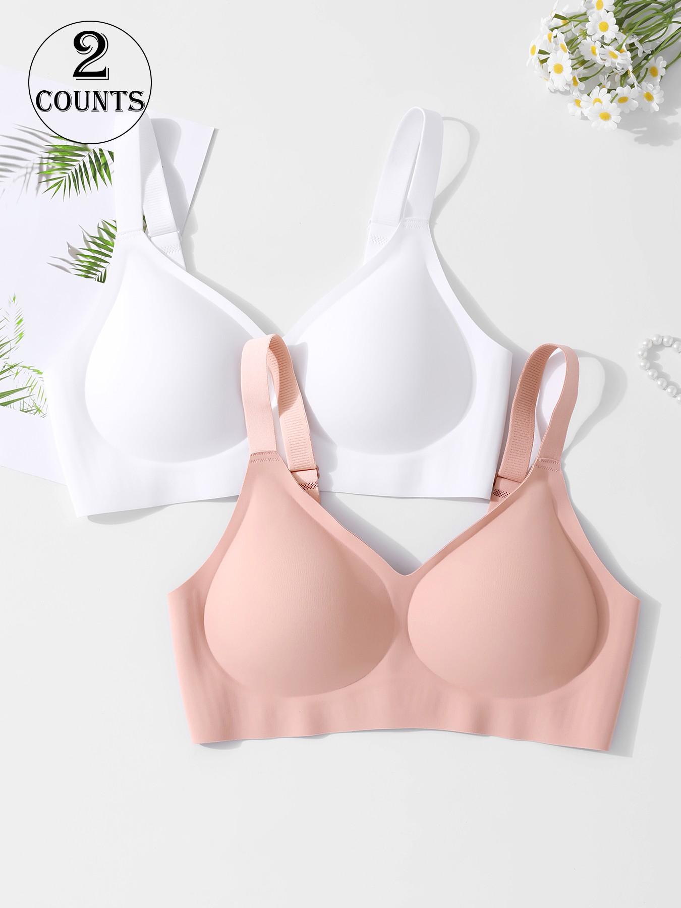 High-Quality Seamless Jelly Bra, Four-Row Three-Buckle, Push-Up Adjustable Sports Bra, Comfortable Breathable Skin-Friendly, Women's Wire-Free Bra
