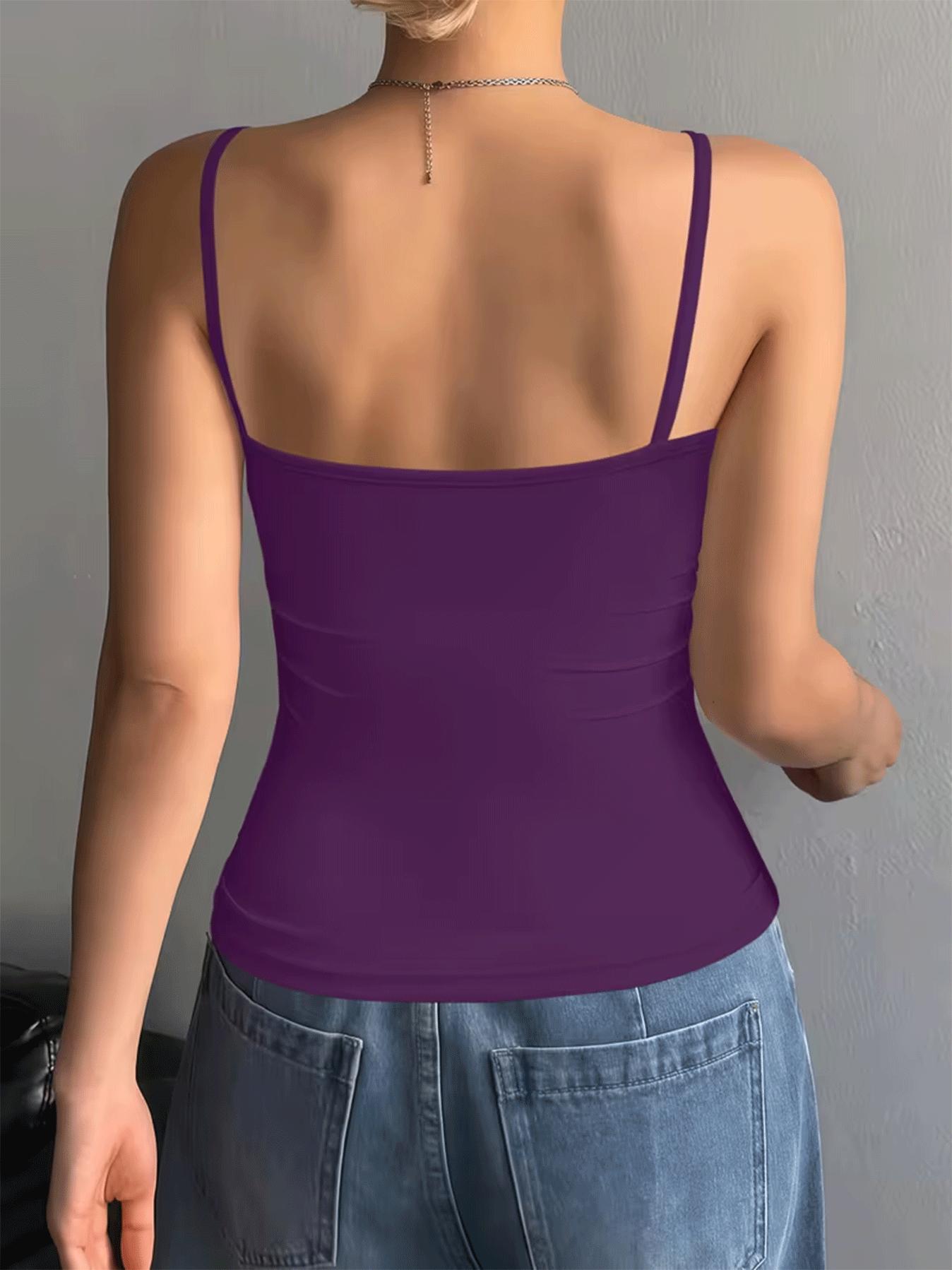 Women’s camisole – sleeveless top, no built-in bra – comfortable camisole – women’s essential slim-fit camisole – basic solid-color yoga fitness camisole