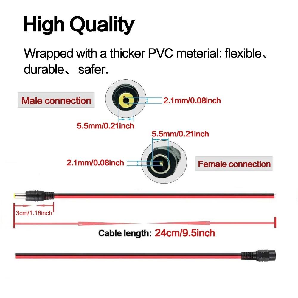 5.5x2.1mm Dc power plug 7 jack connector Kit, Cables & Adapters for LEd Strips, Cctv security cameras, diy electronics, cctv installation, electrical wiring, universal Power Supply Connectors