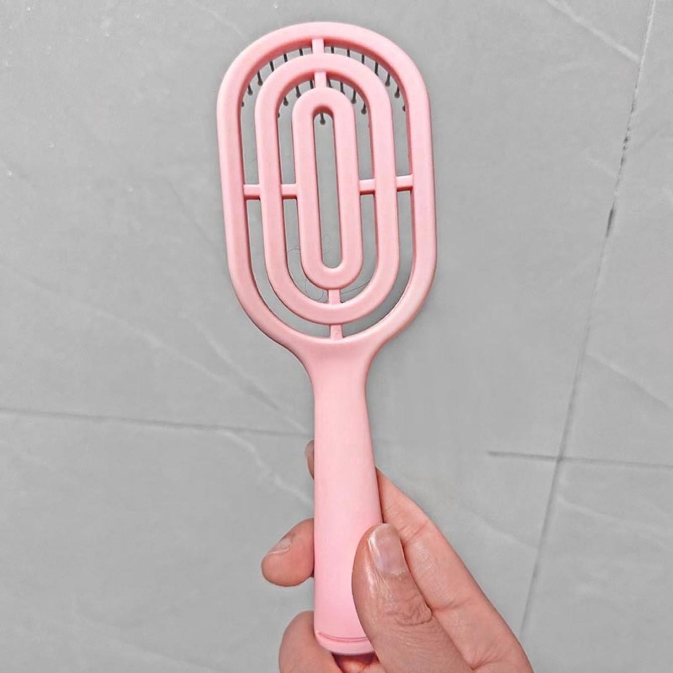 Portable Hollow Bone Comb, Macaron Puff High Volume Curl Styling Brush, Massage Rib Comb Standing Up Hollow Design